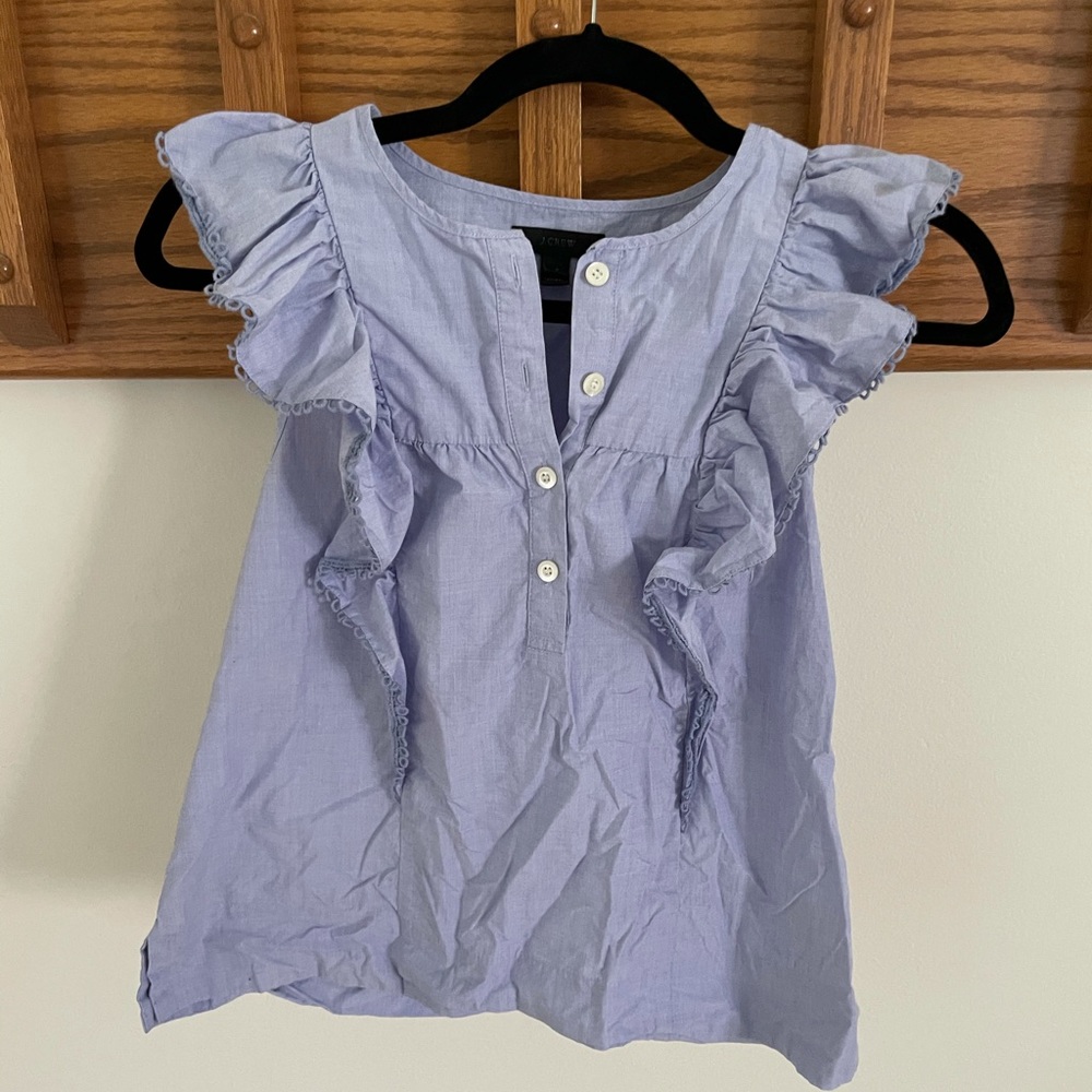 JCrew Ruffle Sleeve Top